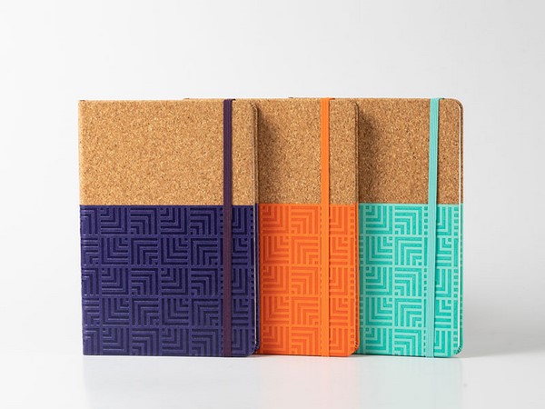 Moleskine notebook, thermo PU and cork PU stitched cover, 80 lined pages