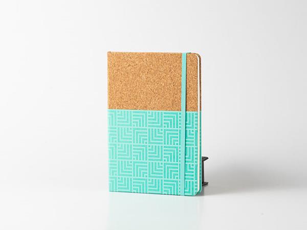 Moleskine notebook, thermo PU and cork PU stitched cover, 80 lined pages