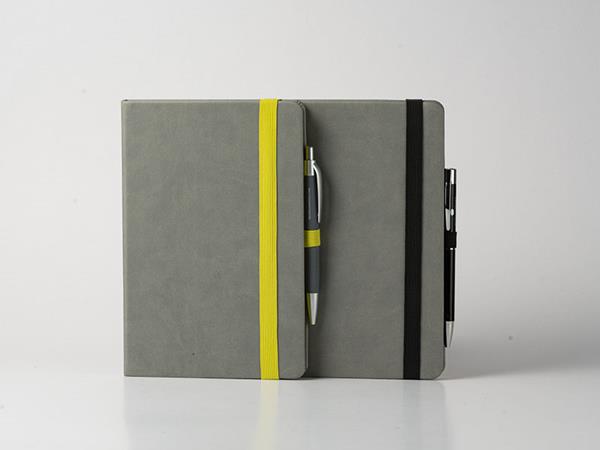 Moleskine leather notebook, elastic closure, penholder