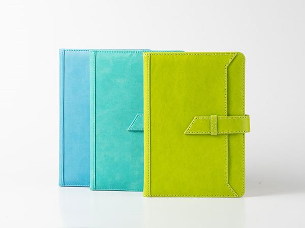 A5 PU Leather notebook, leather buckle, cover pocket, 80 dotted pages