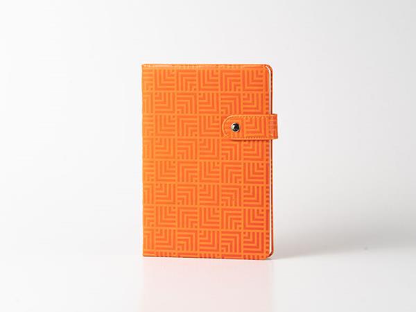 PU Leather notebooks with magnetic buckle, 80 blank pages, geometry embossing cover