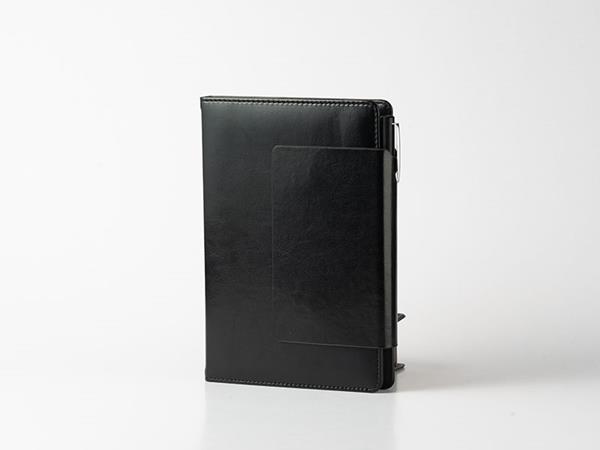 PU Leather notebooks with magnetic buckle, penholder, card holder, 80 dotted pages