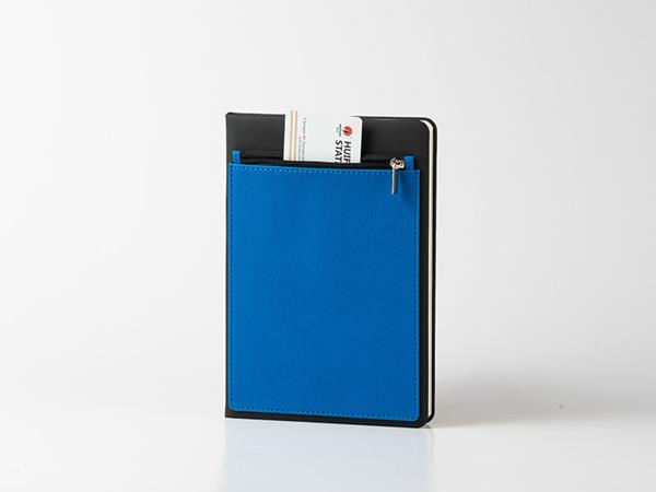 A5 Thread bounded hardcover notebook, zip pocket