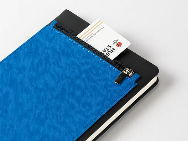 A5 Thread bounded hardcover notebook, zip pocket