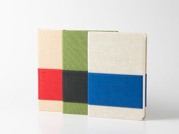 Patchwork leather notebooks, contrasting color sponge padded cover, 80 lined pages