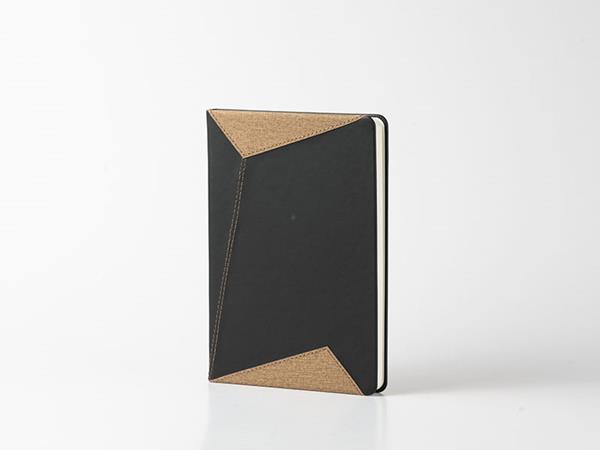 Patchwork leather notebooks, contrasting PU leather splicing cover, 80 lined pages