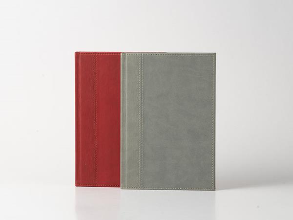 Patchwork leather notebooks, thermo PU leather spliced cover, color edge, 80 lined pages