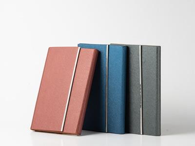 Leather trifold notebooks, magnetic closure, elastic closure, 80 lined pages