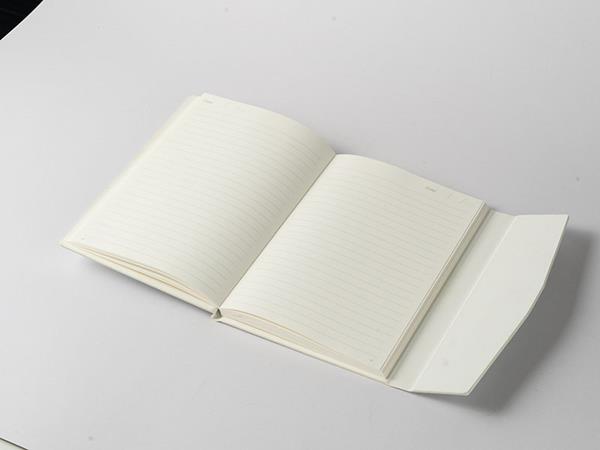 Leather trifold notebooks, magnetic closure, eco-friendly PU cover with gold stamping, 80 lined pages